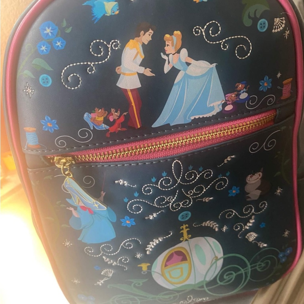 Disney Cinderella Small Backpack with Blue and Pink Details